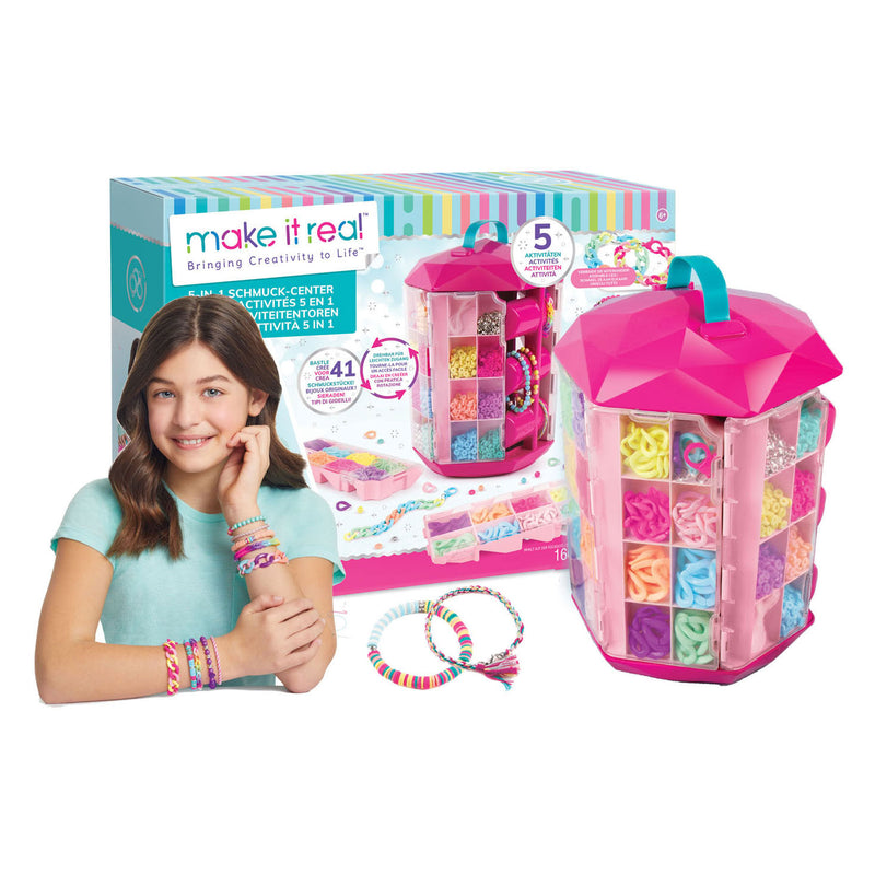 Afbeelding laden in galerijviewer, Make it real - 5-in-1 sieraden toren - mix match en maak 41 kleurrijke armbanden
