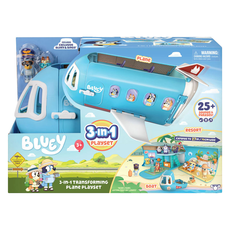 Load image into Gallery viewer, Moose toys bluey 3in1 vliegtuig met 2 speelfiguren
