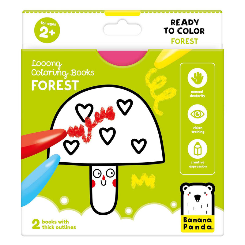 Load image into Gallery viewer, Banana panda - kleurboekje klaar om het bos te tekenen
