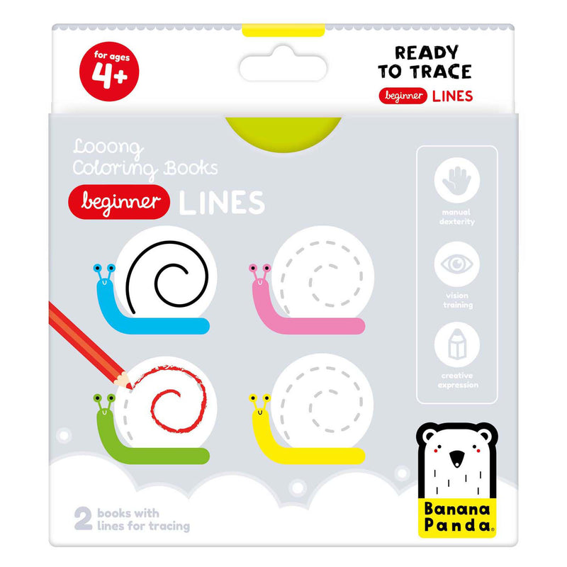 Load image into Gallery viewer, Banana panda - kleurboekje klaar om beginnerslijnen te overtrekken
