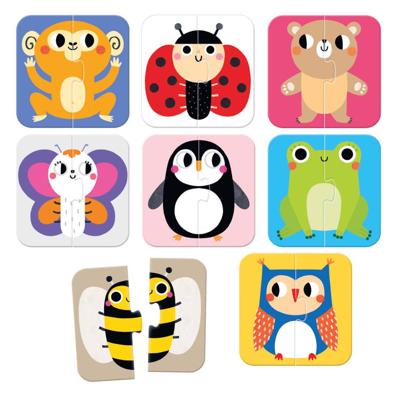 Load image into Gallery viewer, Banana panda - on-the-go puzzel halve dieren - 16st.

