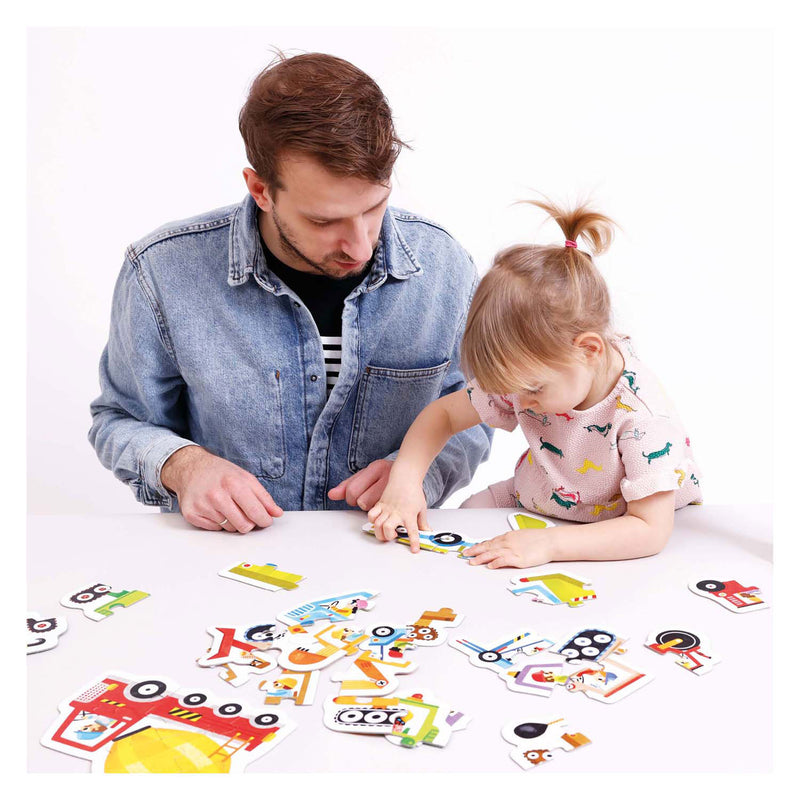 Load image into Gallery viewer, Banana panda - oplopende puzzels voertuigen - 33st.
