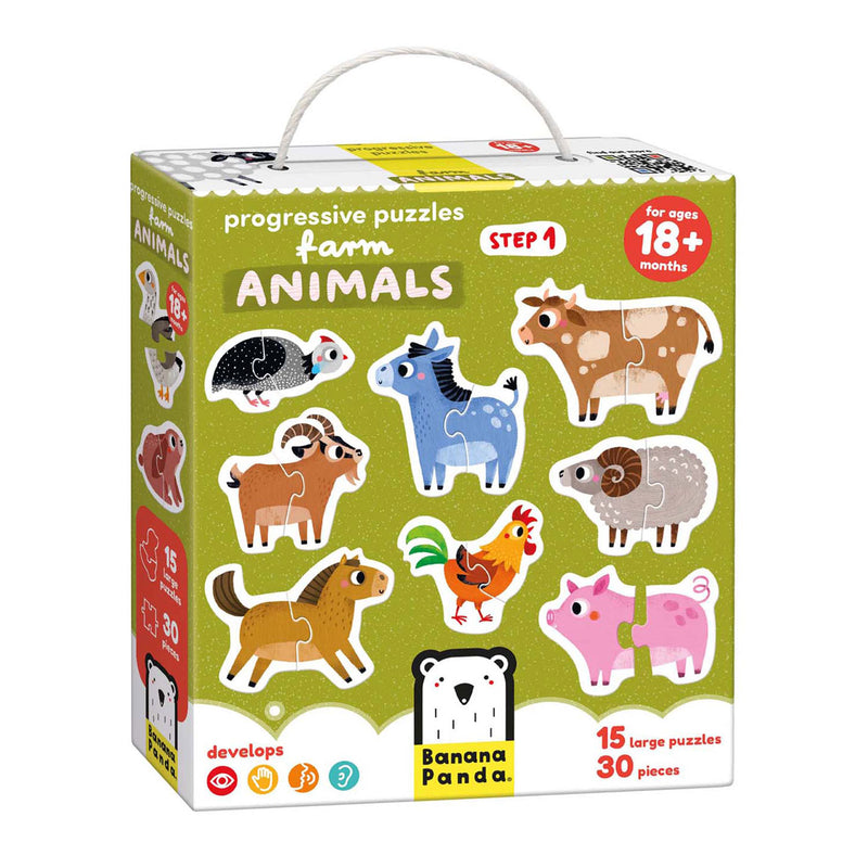 Load image into Gallery viewer, Banana panda - oplopende puzzels boerderijdieren - 33st.
