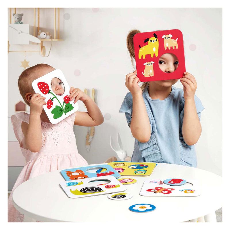 Load image into Gallery viewer, Banana panda - hoog contrast puzzel zoek dezelfde - 8dlg.
