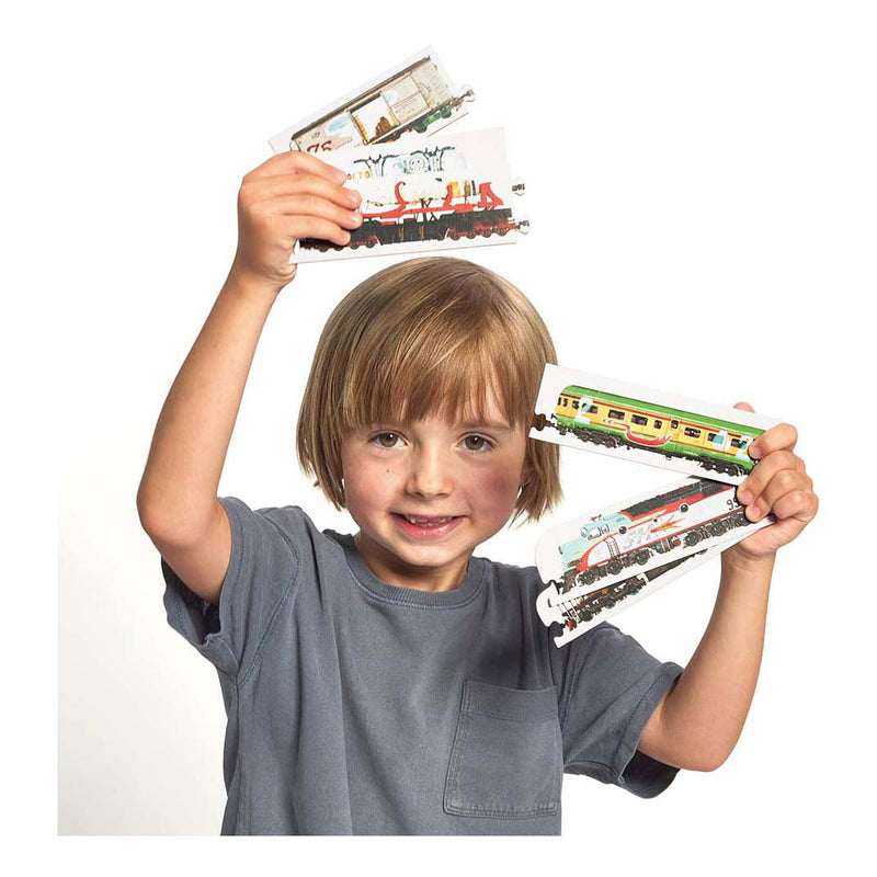 Afbeelding laden in galerijviewer, Banana panda puzzel trein speelgoed - mix and match treinen 54 stukjes.
