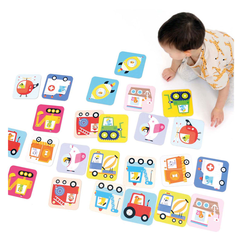 Load image into Gallery viewer, Banana panda - grote memory spel voertuigen - 24st.
