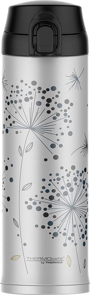 Thermos decor bloomy hiver drinkbeker - 48 cl - zilverkleurig