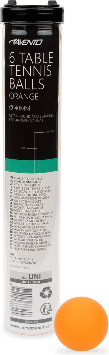 Avento tafeltennisballen - 6 stuks - abs - oranje