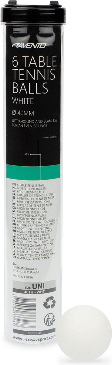 Avento tafeltennisballen - 6 stuks - abs - wit