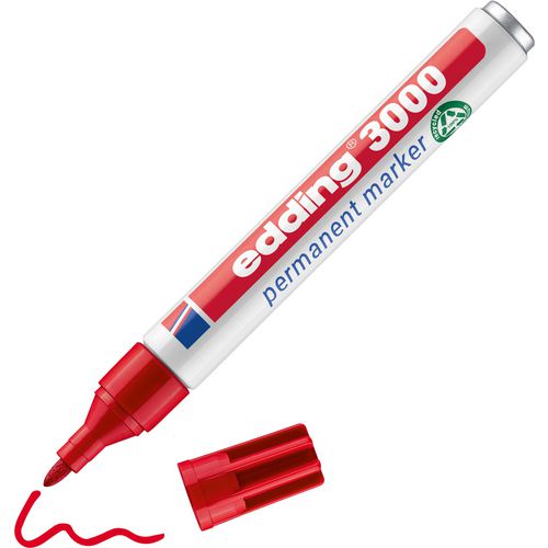 Permanente marker edding 3000 1,5 - 3mm rood
