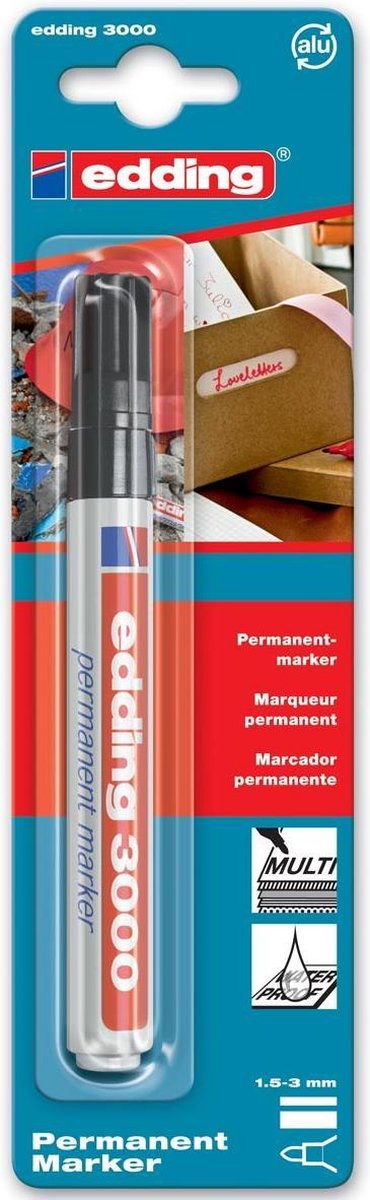 Edding viltstift 3000 rond 1.5-3mm zwart