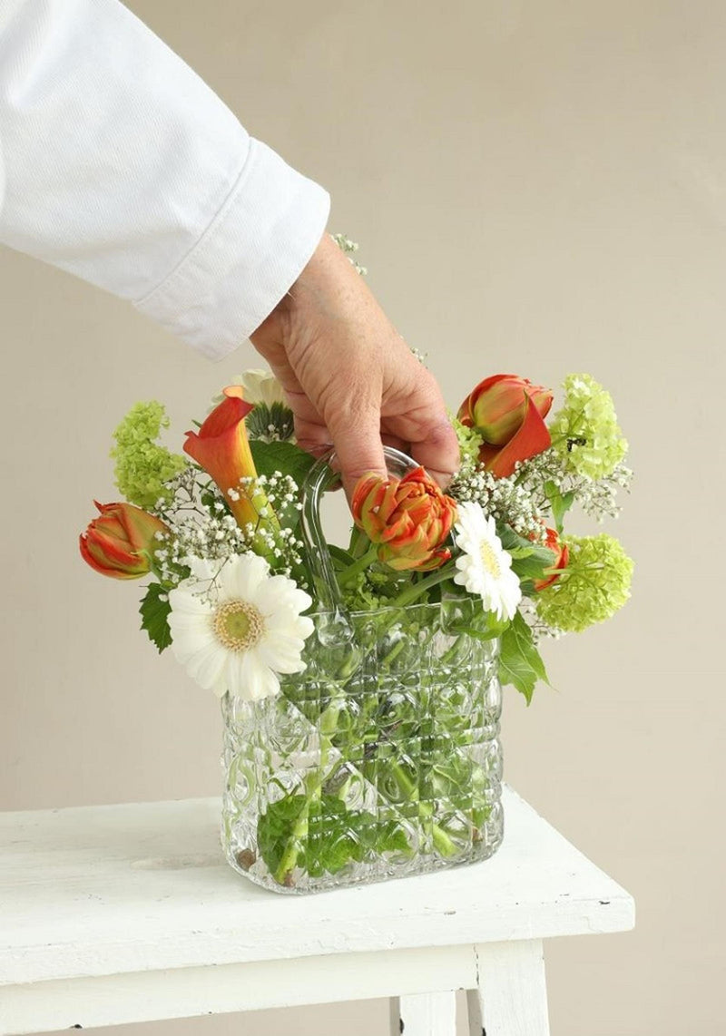Cargue la imagen en el visor de la galería, Ideas 4 seasons elysee glazen handtas vaas 19x11x28cm
