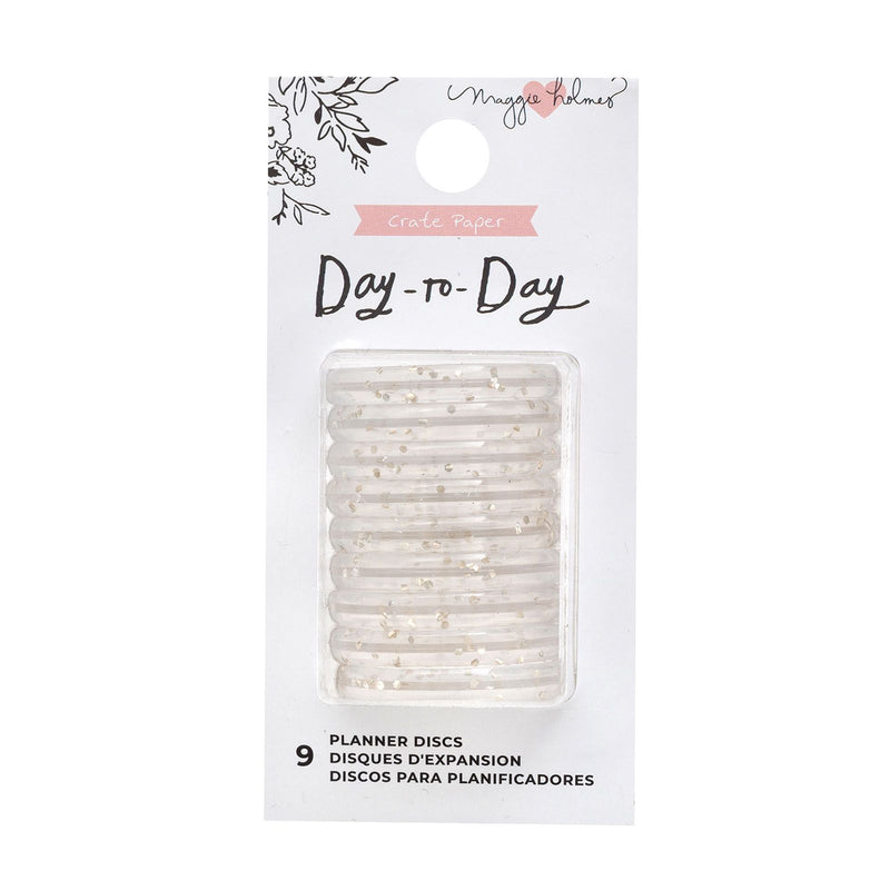 Load image into Gallery viewer, Crate paper • day-to-day planner discs small gold glitter
