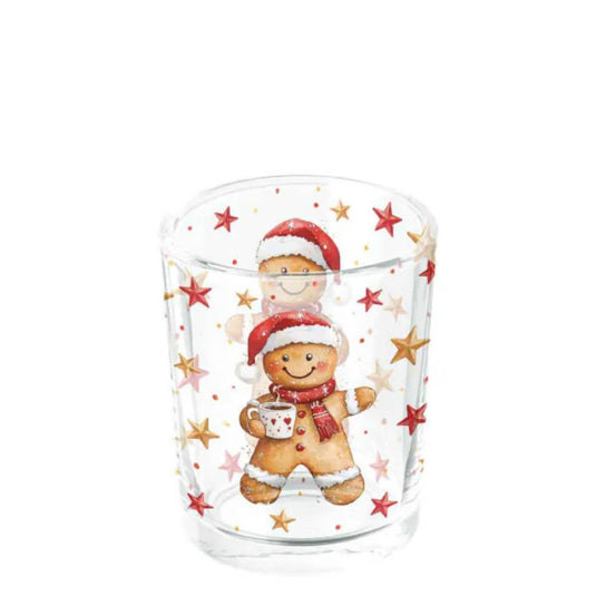 Ambiente theelichthouder cocoa and cookie dia.5,5x6.6cm glas