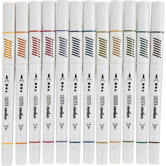 Colortime tekenstiften, lijndikte 1+2-5 mm, pastelkleuren, 12 stuk 1 doos