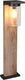 Trio ardila - paalverlichting - hout element - excl. 1x e27 4w - schemersensor - buitenverlichting - ip44
