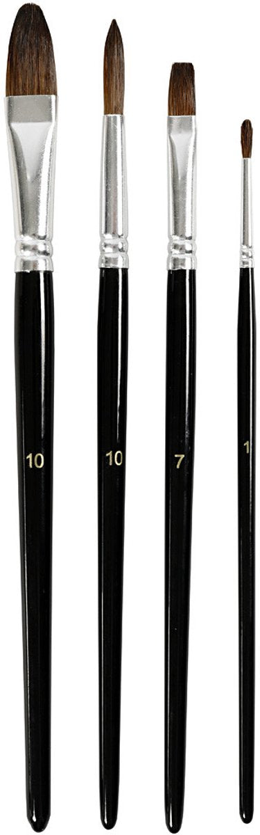 Creativ company cc aquarelpenselen set 4 stuks