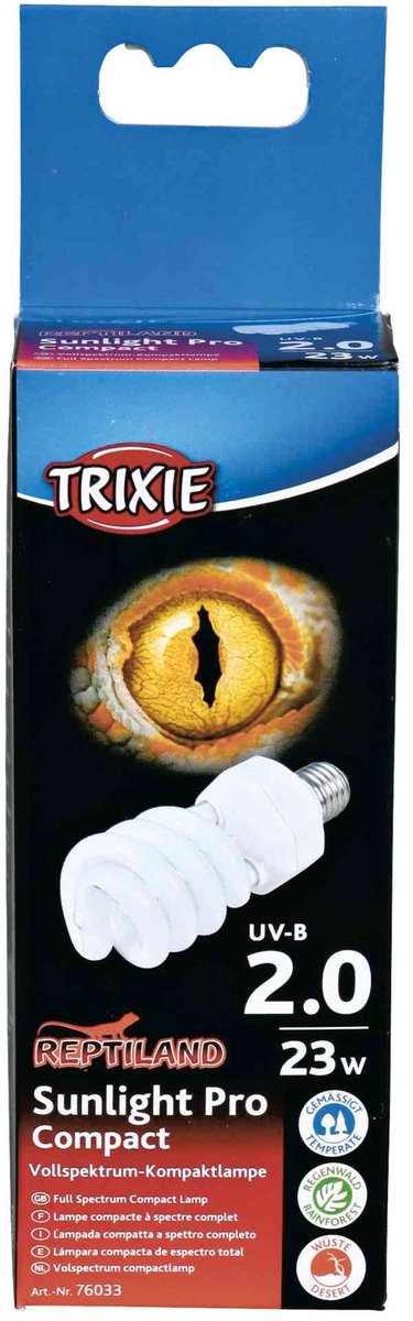Afbeelding laden in galerijviewer, Trixie uv-b lamp - compact 23 watt - 6x6x15.2 cm, uvb uva verlichting voor reptielen en amfibieën
