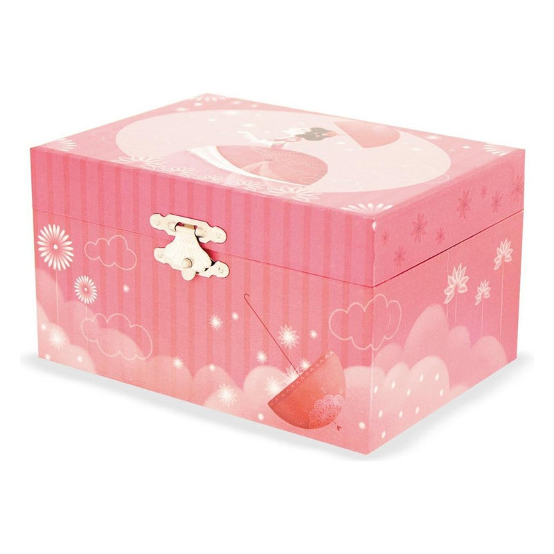 Load image into Gallery viewer, Ulysse sieradendoosje met muziek met ballerina parasol roze
