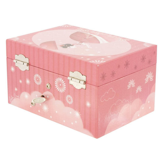 Ulysse sieradendoosje met muziek met ballerina parasol roze