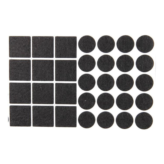 Mack 1069036 - assortiment zelfklevend vilt zwart | 12 stuks