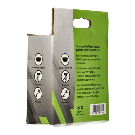 Mack 1069043 - zware deurstop zwart 1,3 kg ø 95mm hoogte 35mm | 6 stuks