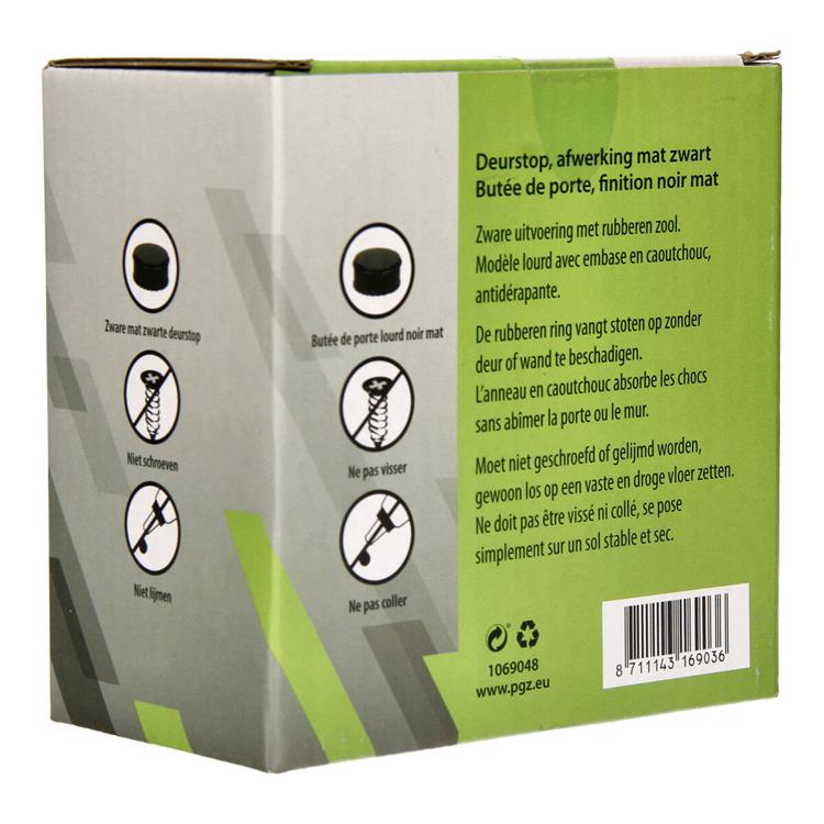 Afbeelding laden in galerijviewer, Mack 1069048 - zware deurstop zwart hoog 1,1 kg ø110mm 60mm | 6 stuks
