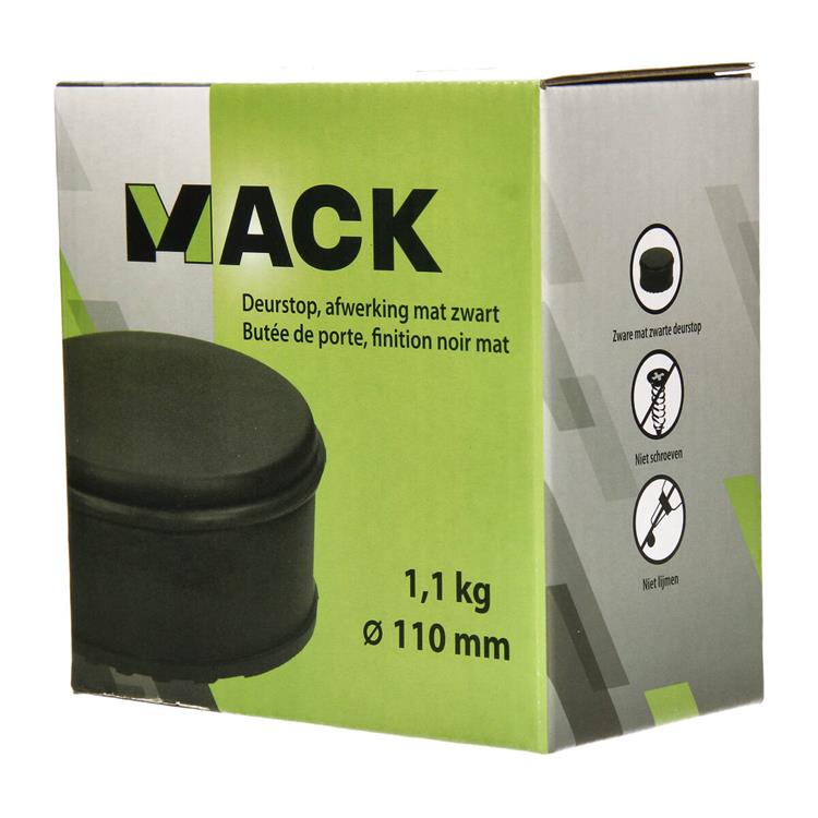 Afbeelding laden in galerijviewer, Mack 1069048 - zware deurstop zwart hoog 1,1 kg ø110mm 60mm | 6 stuks

