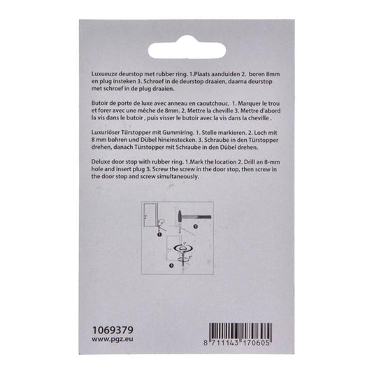 Mack 1069379 - deurstop cilindermodel zwart ø 20h30 mm 4 st pc | 6 stuks