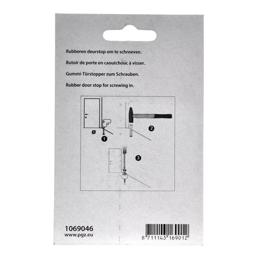Mack 1069046 - deurstop rubber + schroef wit 30 x 35 mm 2 st pcs | 6 stuks