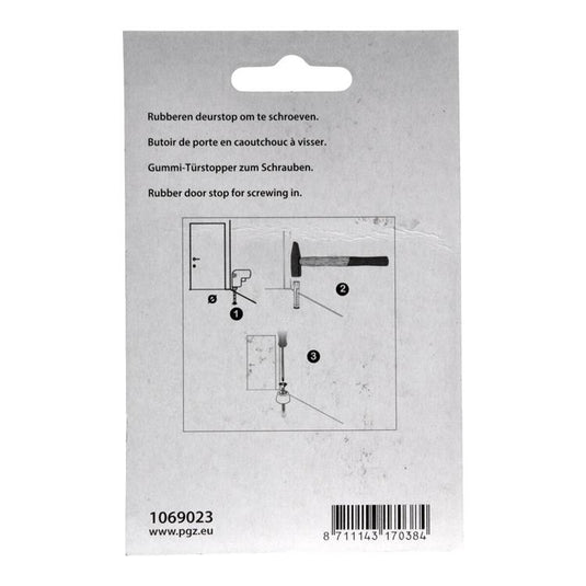 Mack 1069023 - deurstop rubber + schroef zwart 30 x 35 mm 2 st pcs | 6 stuks