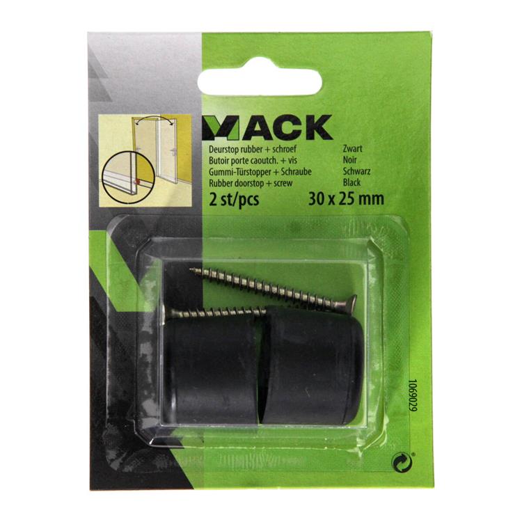 ギャラリービューアに画像をロードする, Mack 1069029 - deurstop rubber + schroef zwart 30 x 25 mm 2 st pcs | 6 stuks
