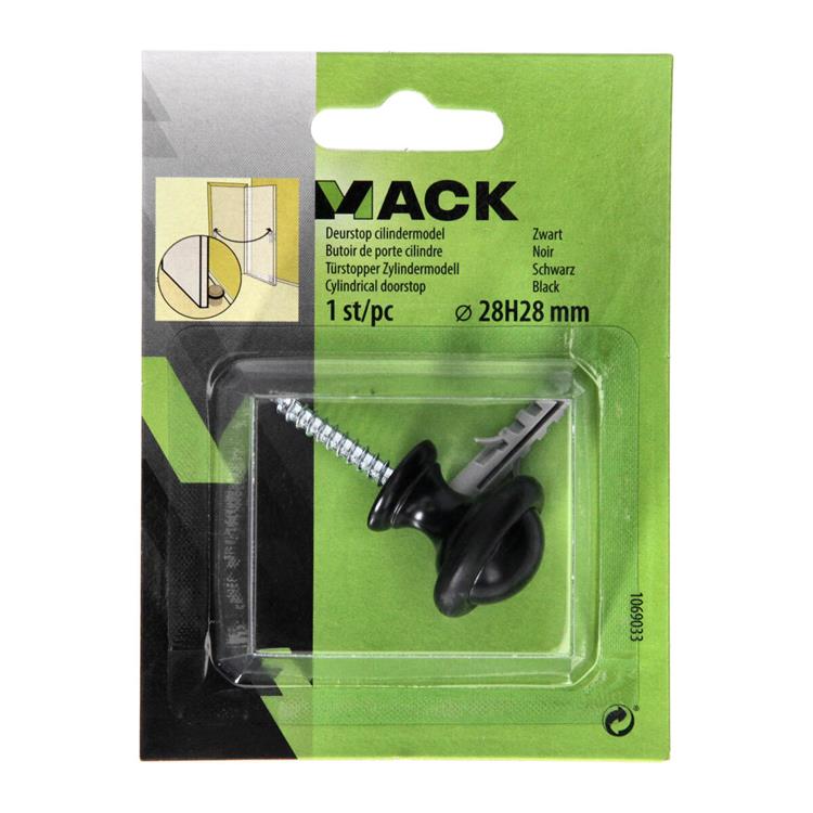 Afbeelding laden in galerijviewer, Mack 1069033 - deurstop cilindermodel zwart ø 28h28 mm 1 st pc | 6 stuks
