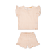 Sunset grid | oranje wit meisjes set strand- muslin