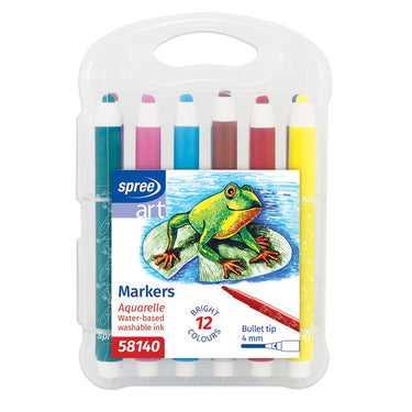 Markers art, 12 kleuren. 4 mm. pp box
