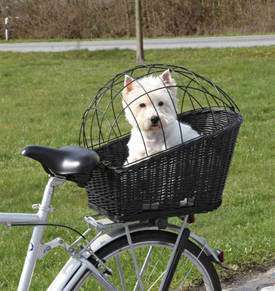 Load image into Gallery viewer, Trixie Fietsmand met draadkoepel achterop zwart
