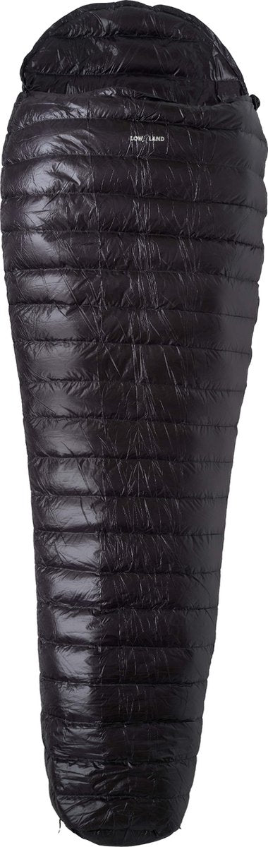 Lowland outdoor donzen slaapzak - ultra compact mummy - 215 x 75 cm - 430 gr +8°c - nylon - rits links