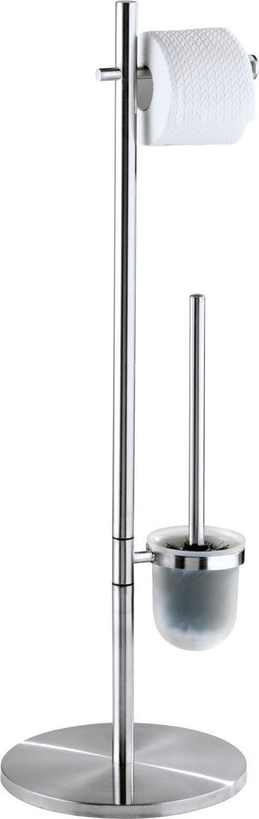 Wenko toiletbutler pieno rvs – toiletrolhouder en toiletborstel met houder vrijstaand