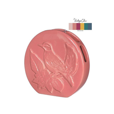 Ideas 4 seasons vaas bird terra roze ã˜6x20x20cm
