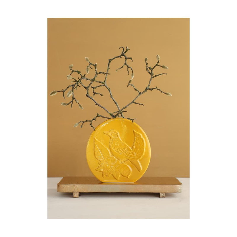 Afbeelding laden in galerijviewer, Ideas 4 seasons vaas bird mosterd ã˜6x20x20cm
