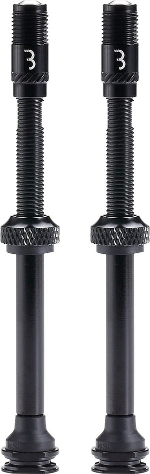 Bbb cycling corecap al valve - tubeless ventielset - 300% meer luchtstroom - universele pomp-compatibiliteit - aluminium - 80mm - 2 stuks - zwart - bti-166