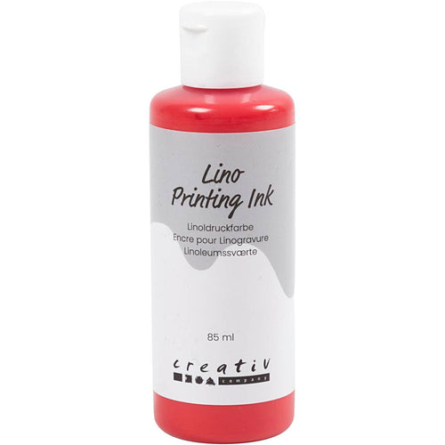 Creativ company linoleum verf, rood, 85 ml 1 fles