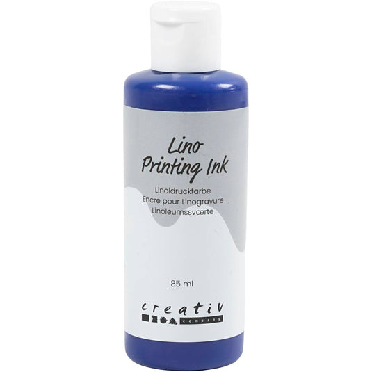 Creativ company linoleum verf, blauw, 85 ml 1 fles