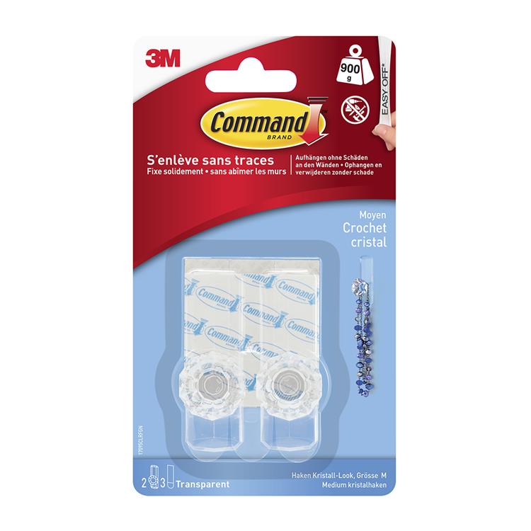 ギャラリービューアに画像をロードする, 3m 1060676 - command doorzichtige crystal haak, medium, 2hk + 3s pk | 8 stuks
