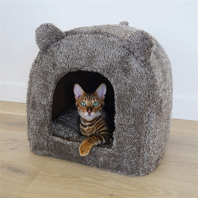 Load image into Gallery viewer, 40 winks rosewood kattenmand iglo teddy bruin
