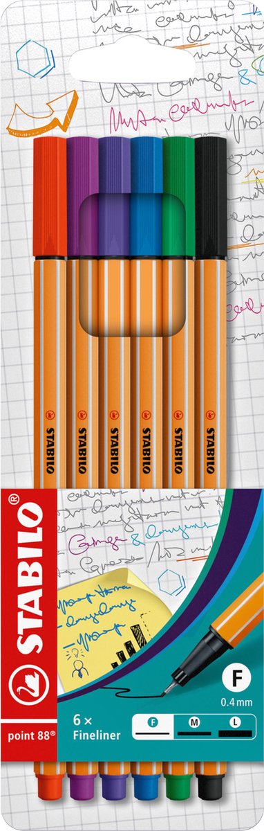 Afbeelding laden in galerijviewer, Stabilo point 88 - premium fineliners - etui met 6 kleuren
