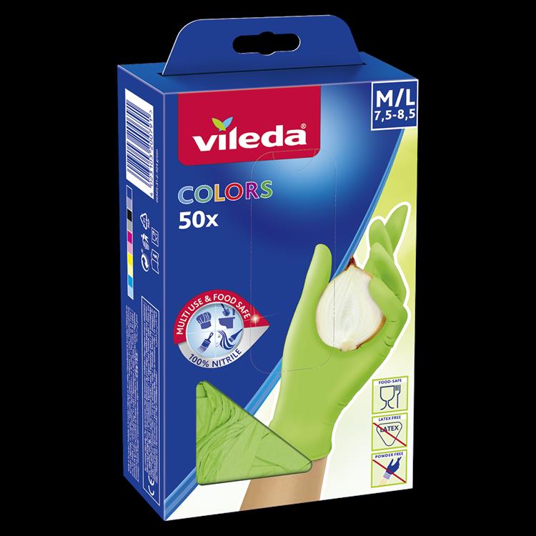Laden Sie das Bild in Galerie -Viewer, Vileda 1057857 - handschoenen colors 50pcs m l | 4 stuks
