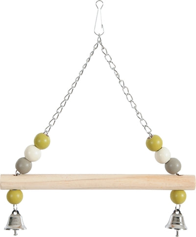 Load image into Gallery viewer, Zolux Schommel hout met kralen 2 bellen ketting
