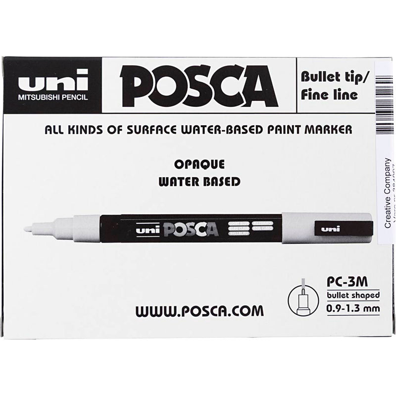 Load image into Gallery viewer, Https: www.cchobby.nl posca-marker-afm-pc-3m-lijndikte-0-9-1-3-mm-fijn-zwart-goud-zilver-12-div-1-doos
