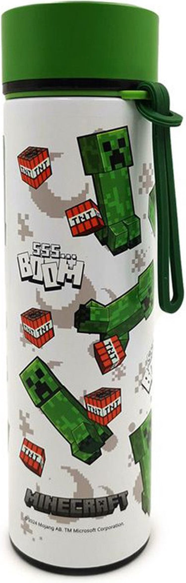 Puckator minecraft -creeper - boom - thermosfles - 450ml - thermometer - drinkbeker